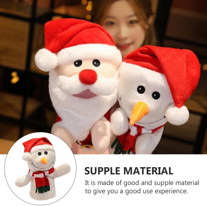 Toyvian Schneemann Fingerpuppe, Weihnachts Spielzeug Kinder Plüschpuppe Rentier Schneemann Handpuppe