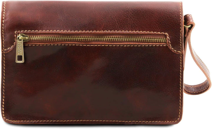 Tuscany Leather Max Elegante Handgelenktasche/Herrentasche aus Leder Braun, Braun