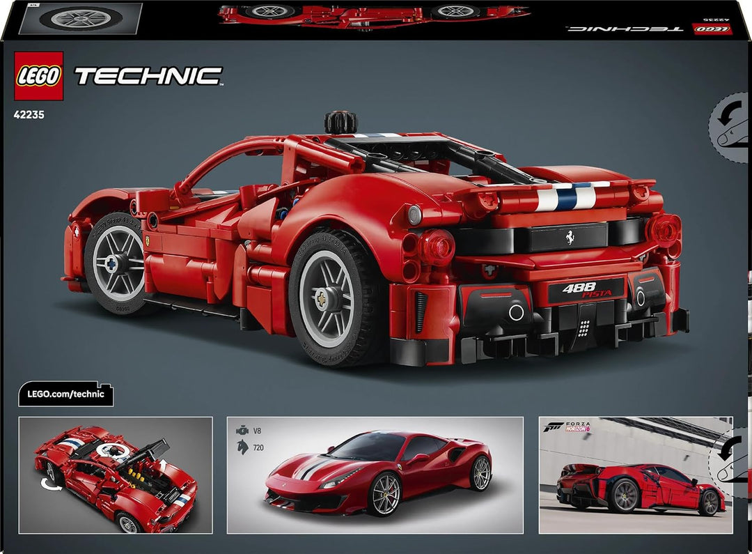LEGO Technic Ferrari 488 Pista Auto - Bauspielzeug für Kinder ab 9 Jahren - Ferrari-Merch - Rennauto