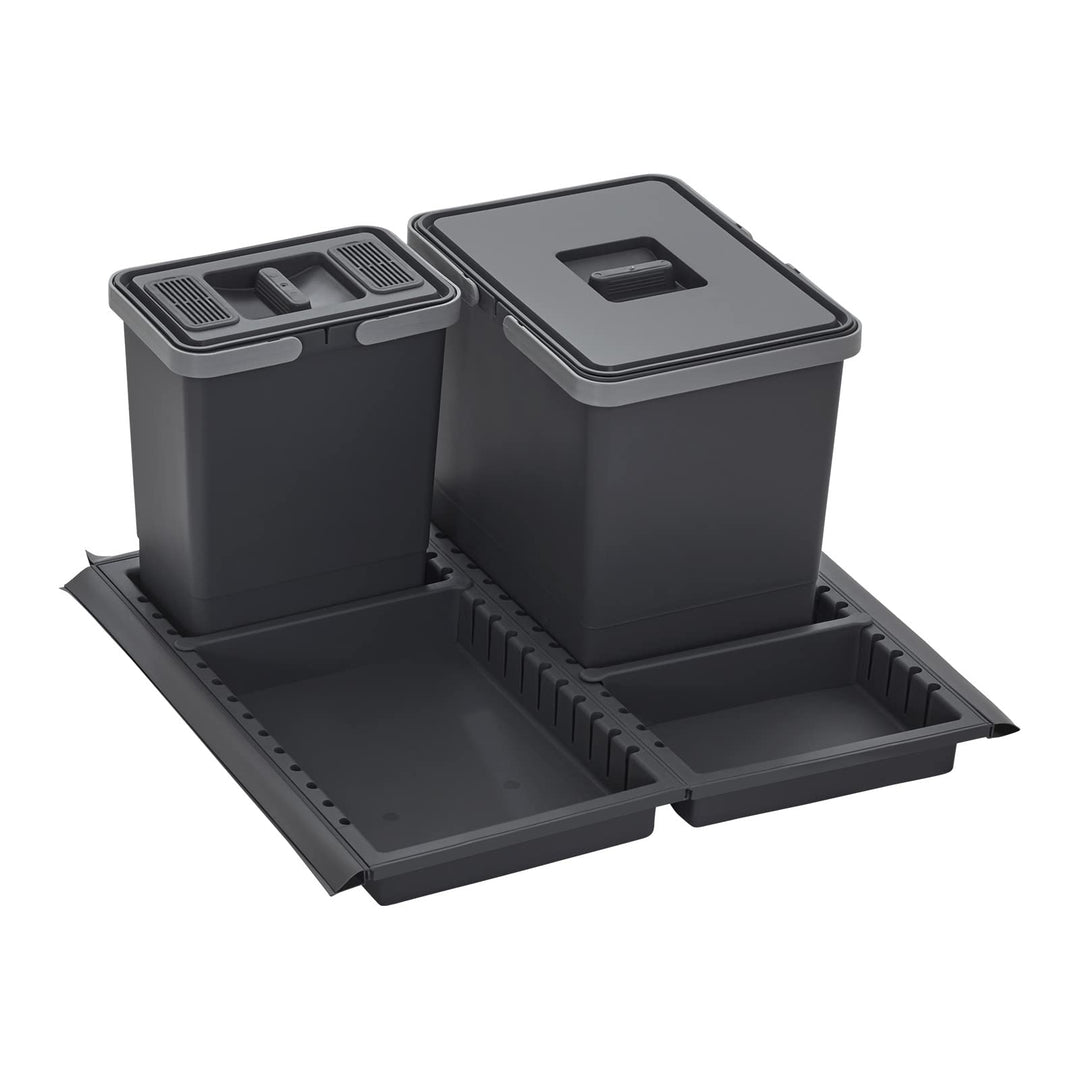 SOTECH Abfallsammler Draw 15+6L Abfalleimer mit Deckel für Abfallsystem Auszug Korpusbreite 60 cm DR