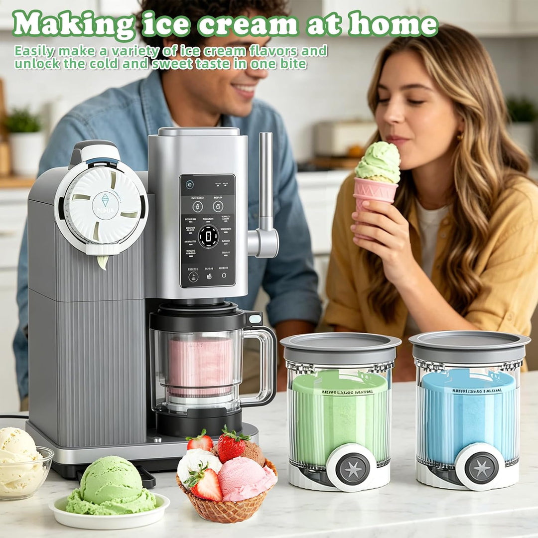 2 Stück Behälter für Ninja Swirl,Ninja Eismaschine Behälter mit Deckel | Ninja Deluxe Behälter mit 2