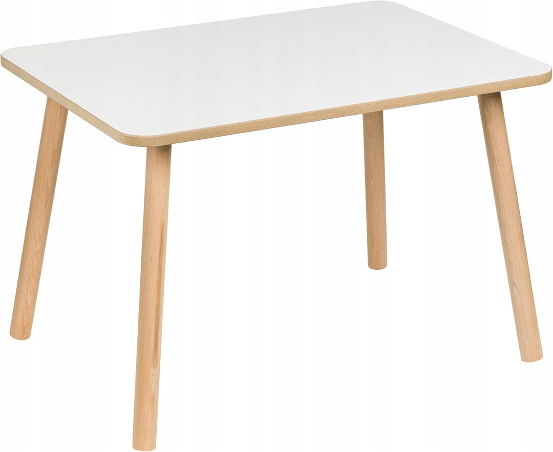 Kindertisch + 2 Bären‑Stühle Set 70×50×47cm – Tisch &amp; Stuhl Set für Kinder aus MDF &amp; Holz – naturbel