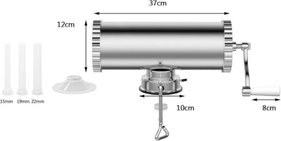 GIANTEX Wurstfüller 3 L, Manuelle Wurstmaschine Wurstfüllmaschine, Wurstspritze aus Alulegierung, Wu