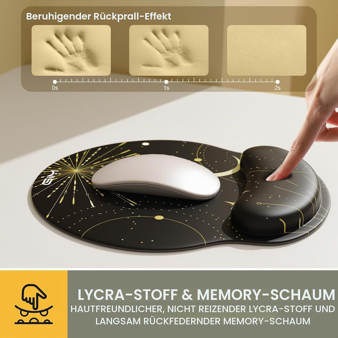 GIM Mauspad Gelkissen Mousepad mit Handauflage Ergonomisches Mauspad Tastatur Handgelenkauflage Gelk