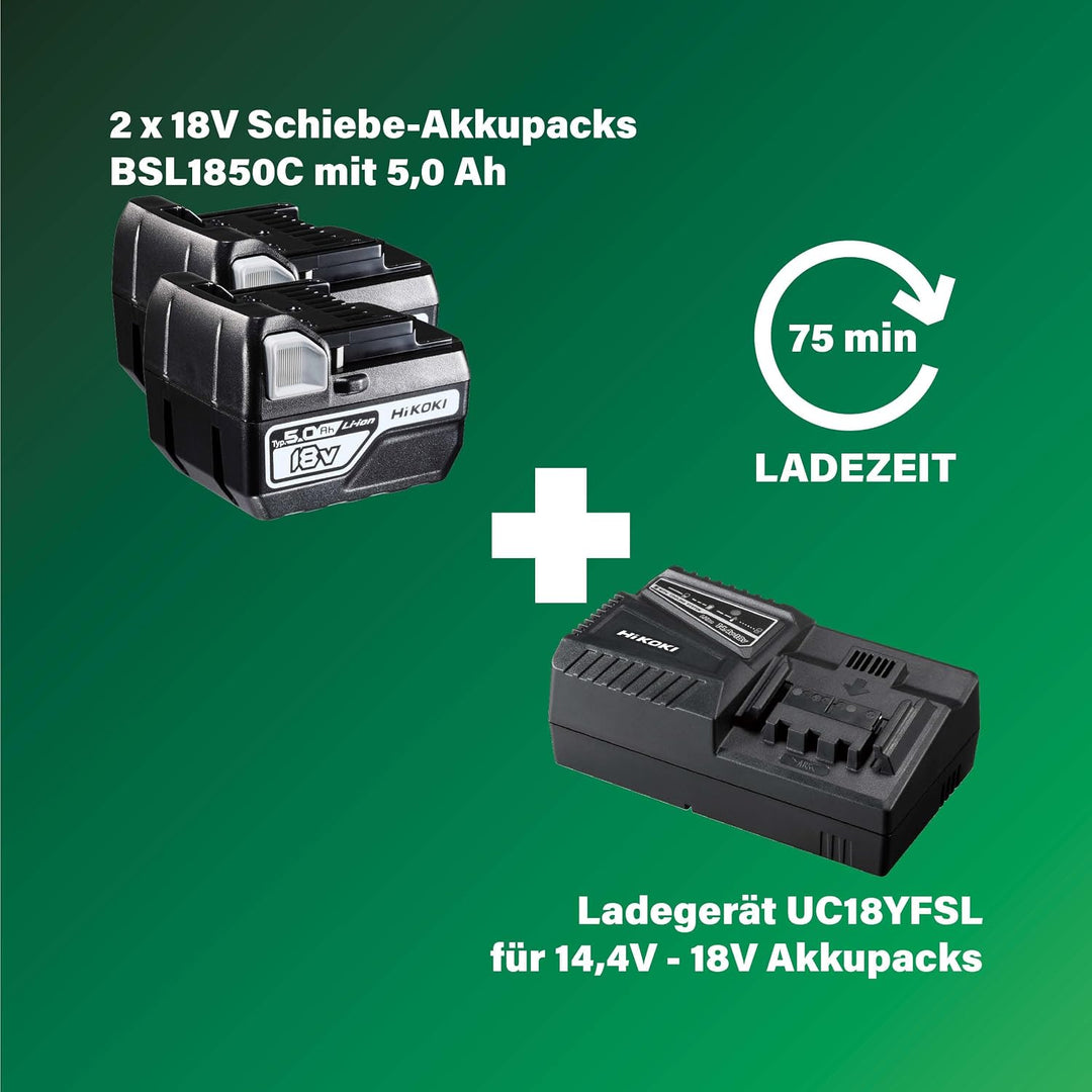 HIKOKI Akku Bohrschrauber (Brushless), DS18DD (im HSC II) (5.0Ah) 18V