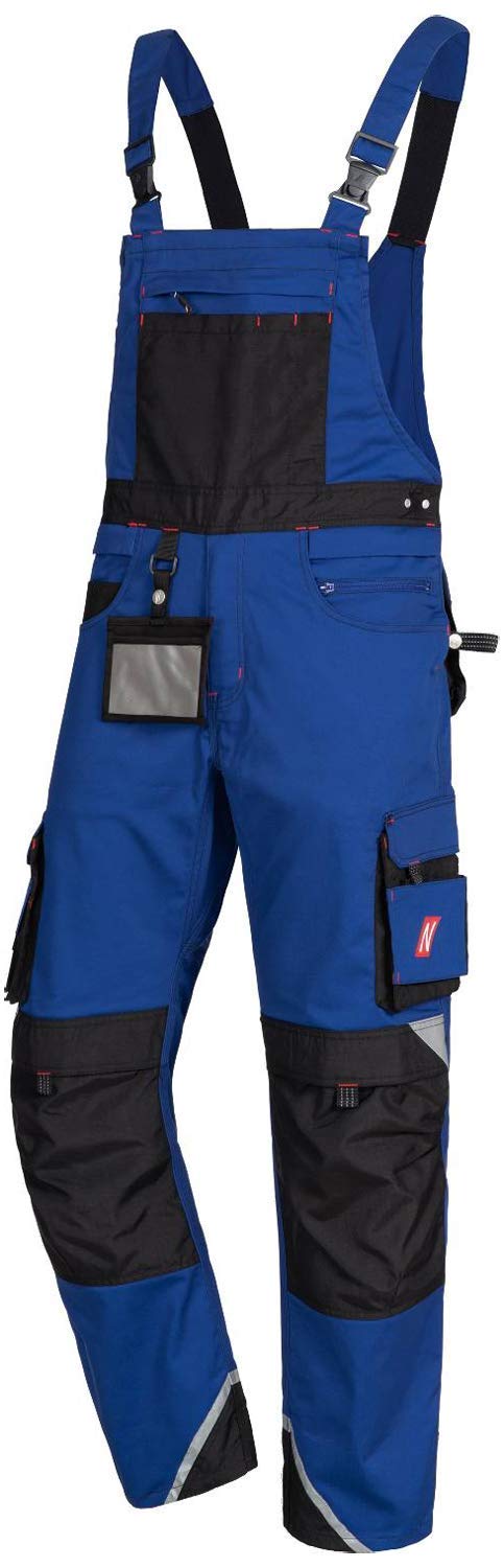 Nitras Motion Tex Pro FX Lange Arbeitshose für Damen/Herren - Latz-Bundhose 62 Blau, 62 Blau