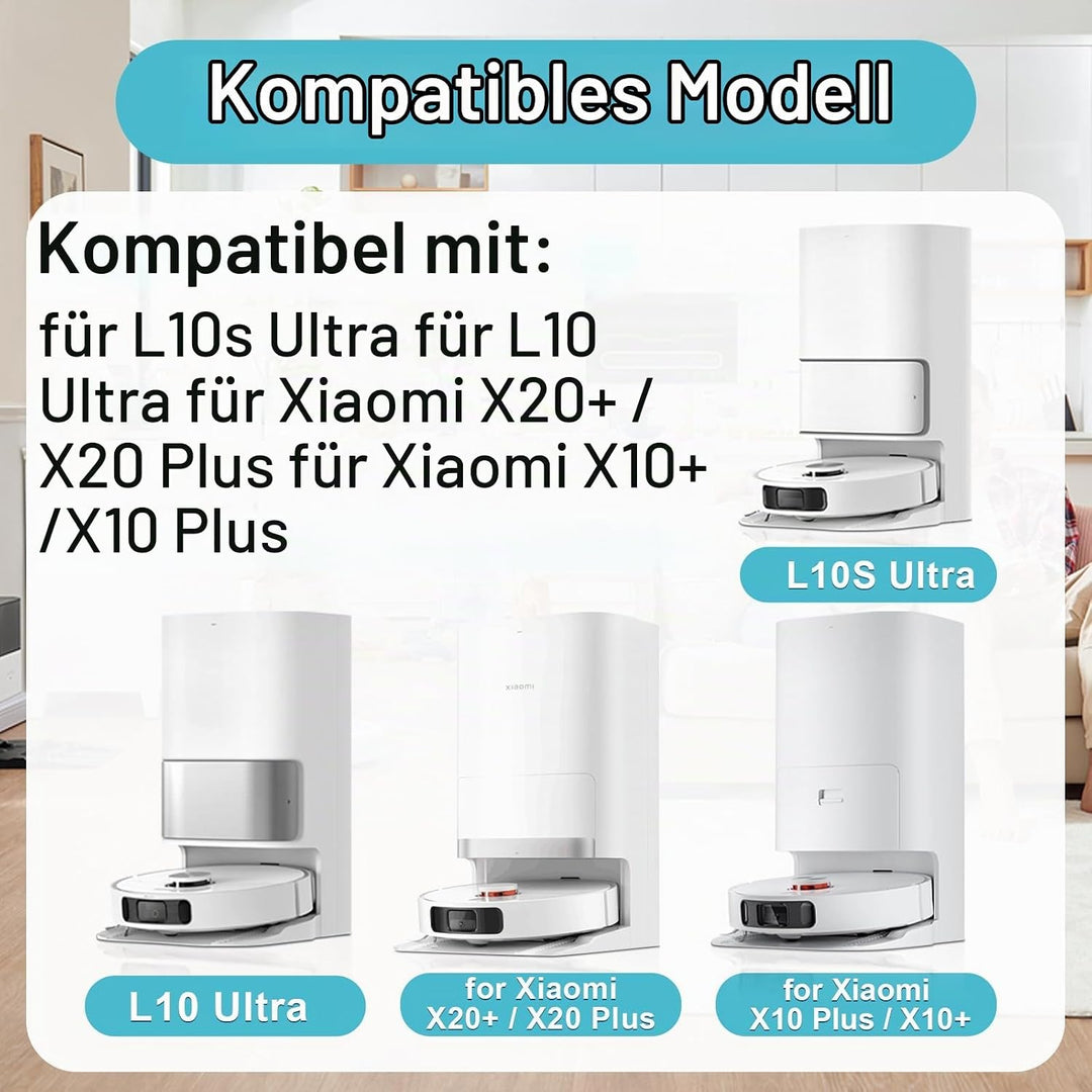 RUKHOOL Zubehör für Dreame L10s Ultra / L10 Ultra/Xiaomi X20+ Zubehörset Saugroboter Ersatzteile 6 *