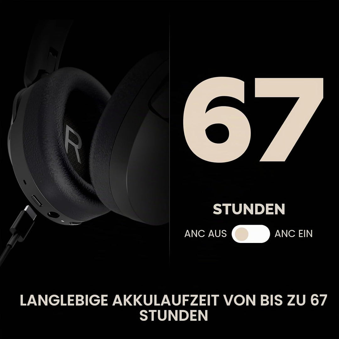 Creative Zen Hybrid 2, Kabellose Over-Ear-Kopfhörer, Bis zu 67 Stunden (ANC aus), Hybrid-Active-Nois