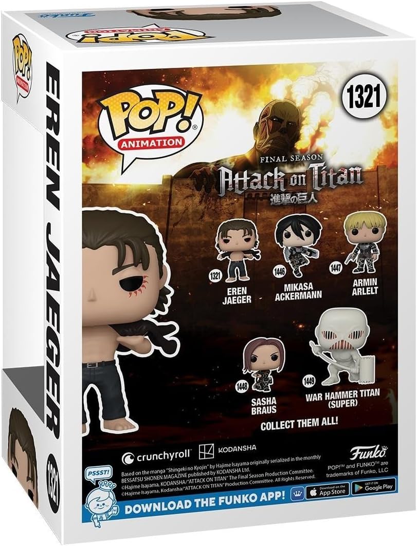 Funko Pop! Animation: AOT - Eren Jaeger Jeager - Attack On Titan - Vinyl-Sammelfigur - Geschenkidee