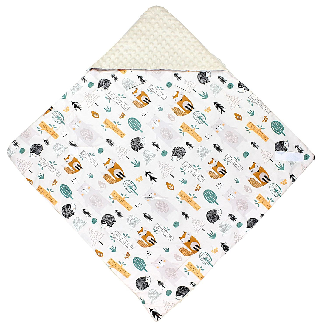 TupTam Baby Winter Einschlagdecke Babydecke 75x75cm für Autositz Babyschale Wattiert Minky Baumwolle