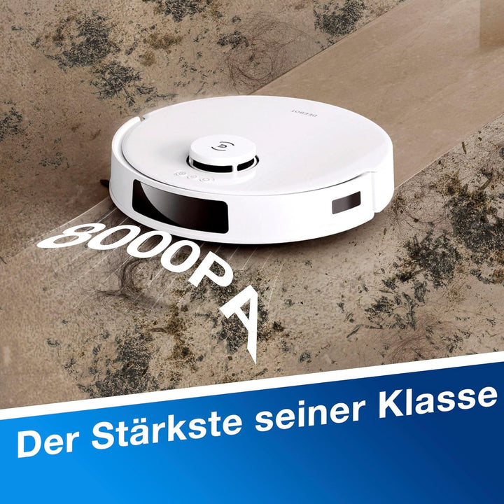 ECOVACS DEEBOT N20 PRO Plus Saugroboter mit Wischfunktion, Automatischer Entleerung Station, 8000Pa