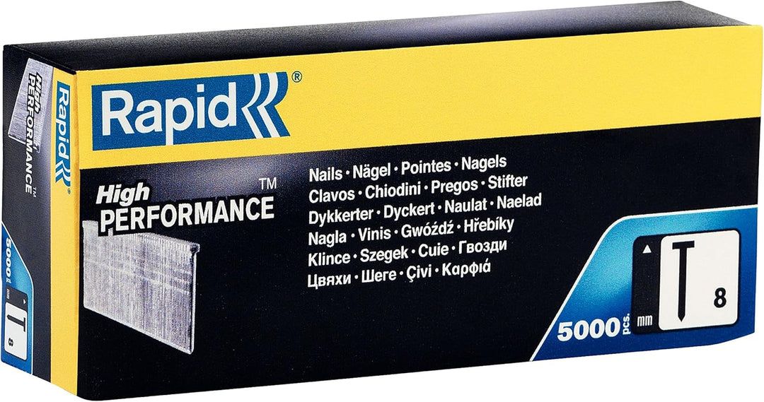 Rapid Nägel Typ 8, 25mm Stauchkopfnägel 18Ga, 5.000 Stück, für Tacker, Druckluftnagler und Elektrona