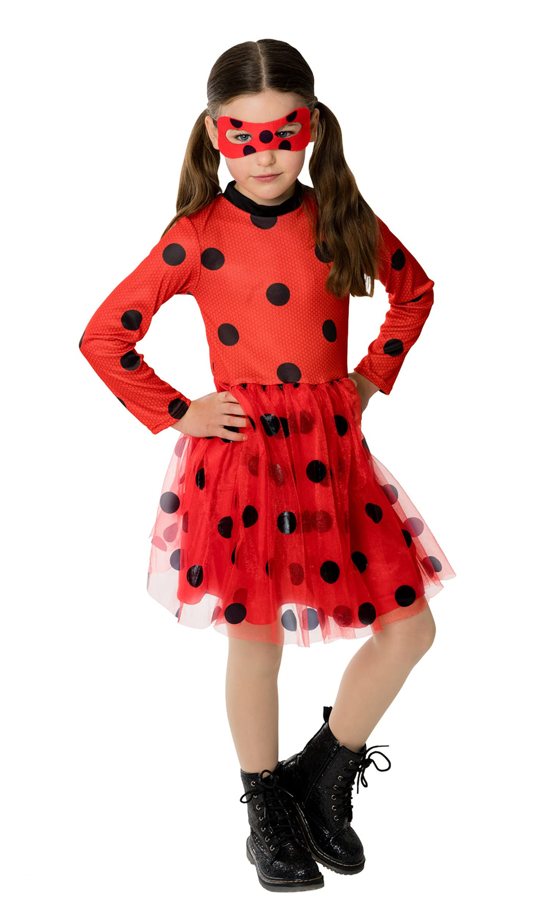Rubies Mädchen-Kleid, Tutu-Kleid, Miraculous Ladybug, I-300834, Rot und Schwarz