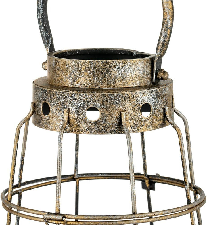 NUPTIO Dekorative Laterne Grosse Hängende Hurrikan Säule Kerzenhalter für Tischdisplay, Vintage Dist