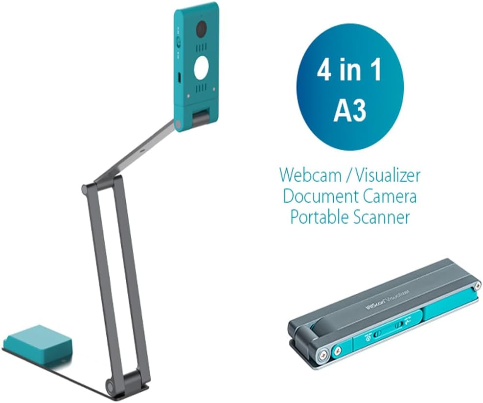 IRIScan Visualizer Webcam Dokumentenkamera v7: 4KUltraHD-13MP,Frei OCR Readiris PDF Editor,4-in-1, V