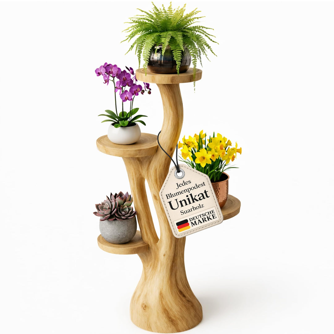 My-goodbuy24 Blumenständer Blumentreppe Blumenpodest Blumenhocker Pflanzen Blumen Deko Treppe Holz M