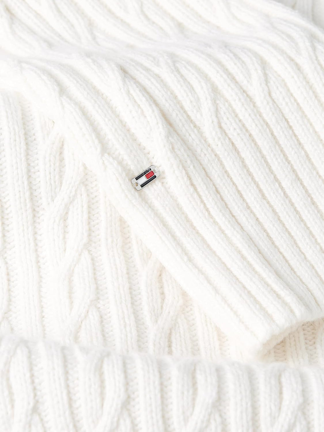 Tommy Hilfiger Damen Pullover, L Weiß (Ecru)