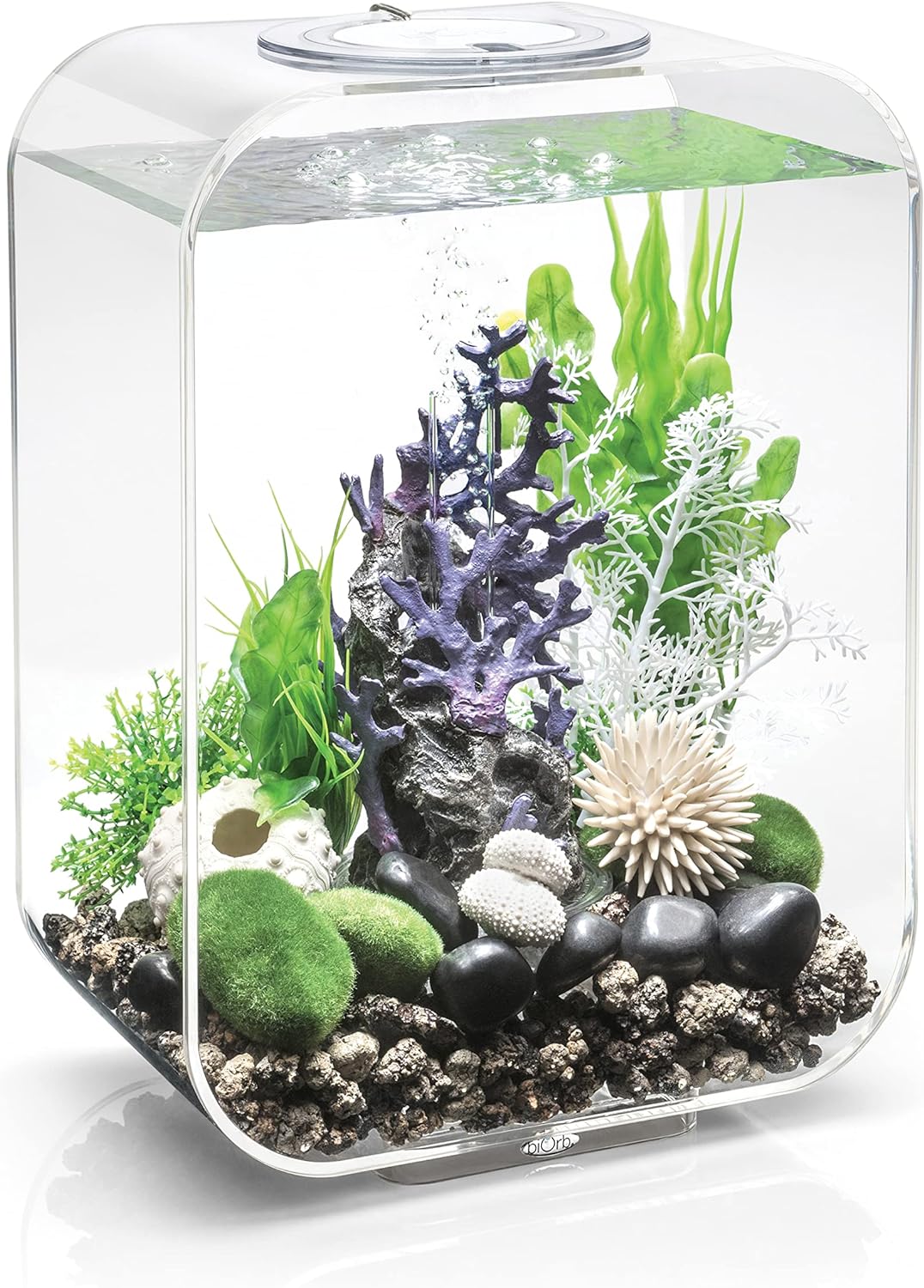 biOrb 72047 LIFE 15 LED transparent - dekoratives 15 Liter Aquarium Komplett-Set mit Filtersystem, L
