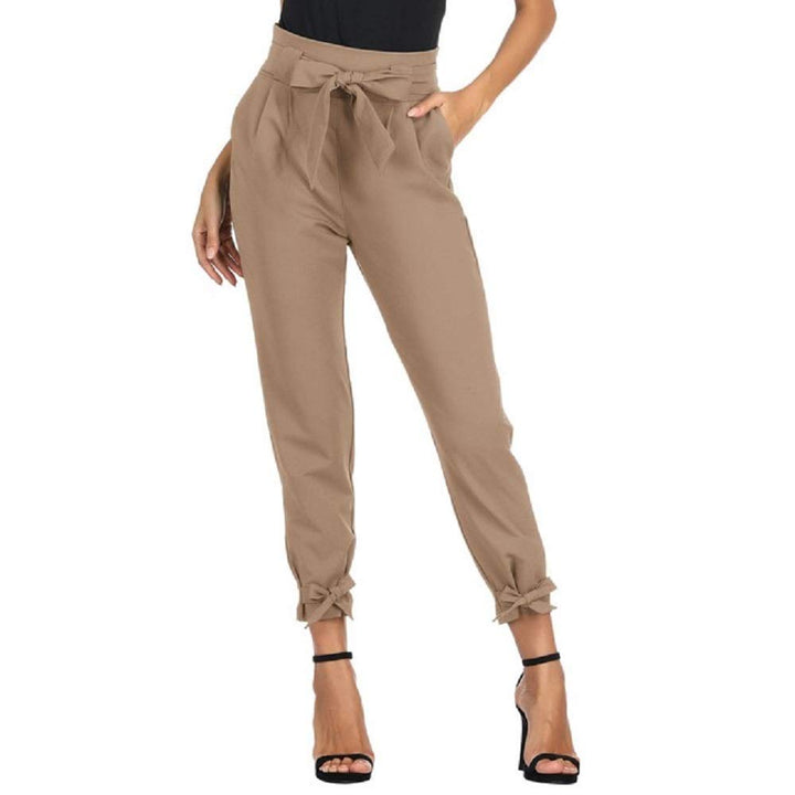 GRACE KARIN Frauen Papiertüte Taille Hosen Slim Fit Casual Büro Bleistift Hosen Bräunen S, Bräu