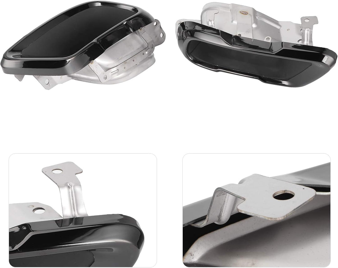 Qiilu Paar Chrom Schwarz Auspuffblenden Set Endrohrblende Fit für X5 G05 M Sport 2019+ O2d264