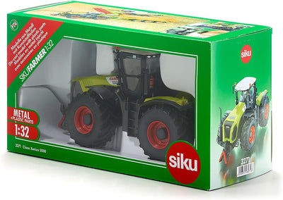 siku 3271, Claas Xerion 5000 Traktor, 1:32, Metall/Kunststoff, Grün, Achsschenkellenkung und Kupplun