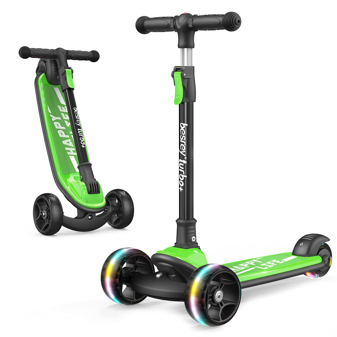 besrey Scooter Kinder Roller, der sichere Premium Dreiradscooter mit PU LED Leuchtenden Räder, Faltb
