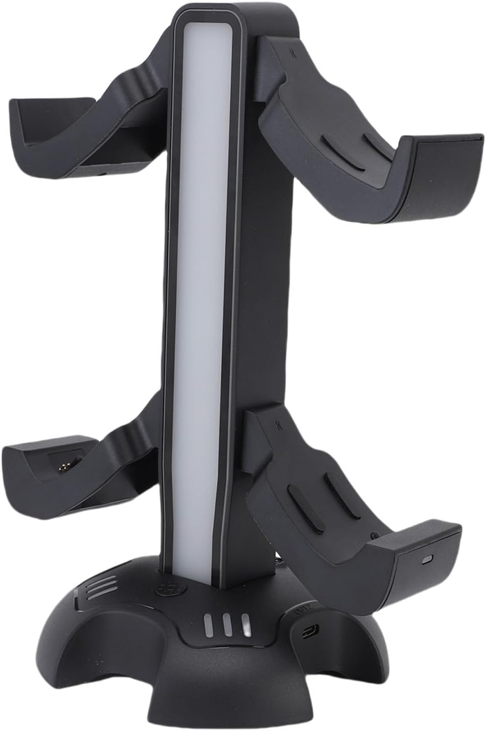 Controller-Ladegerät-Halterung mit 9 RGB-Lichtmodi für Gamer-Desktop, USB-Port-Headset-Ständer, Kabe