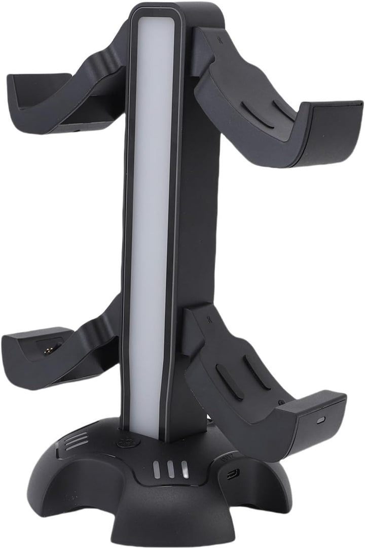 Controller-Ladegerät-Halterung mit 9 RGB-Lichtmodi für Gamer-Desktop, USB-Port-Headset-Ständer, Kabe