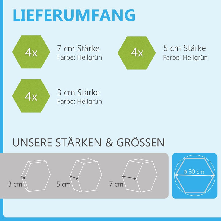 platino24 Schallabsorber COLORE aus Basotec G+ I Akustikpaneele mit Akustikfilz I 3D Wand-Paneele mi