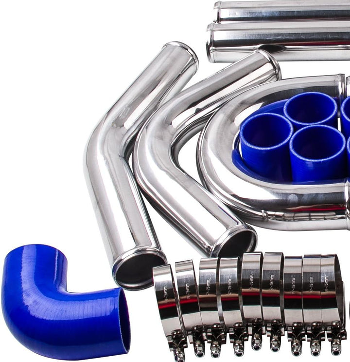 maXpeedingrods 2.5 INCH 64MM Aluminium UNIVERSAL INTERCOOLER PIPING KIT Pipes Klemme luftkühler Turb