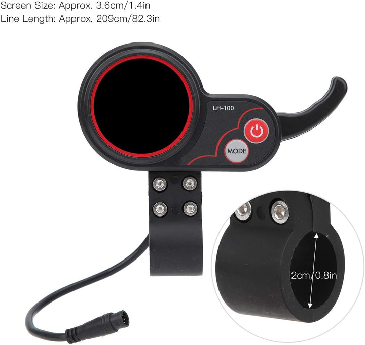 Elektroroller Daumengas mit Display, E-Bike-Geschwindigkeitsregler Elektroroller-LCD-Anzeigefeld Man