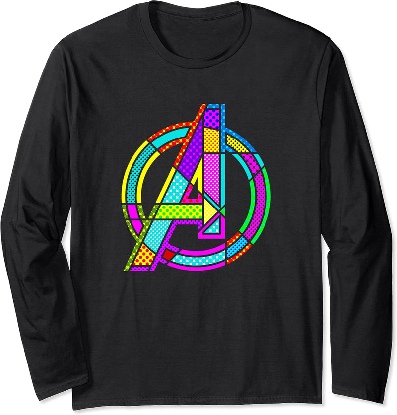 Marvel Avengers Comic Pop Art Logo Langarmshirt