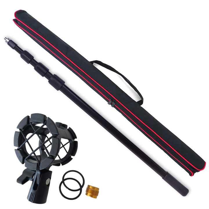 keepdrum Boompole 3m Tonangel Teleskopangel + PCMH1 Spinne elastische Halterung Shockmount für Richt