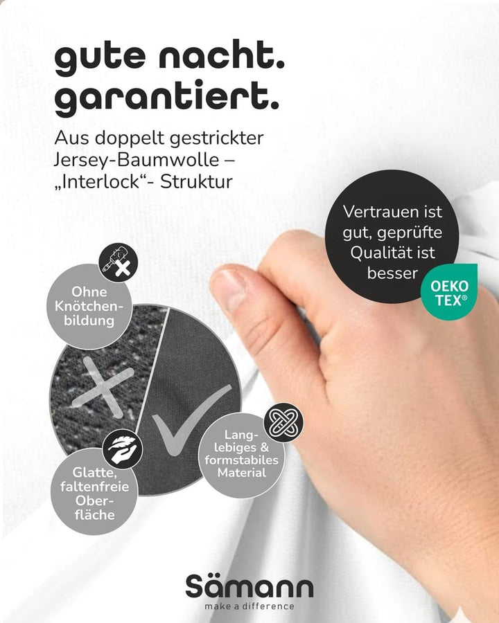 Sämann Jersey Spannbettlaken Spannbetttuch für Laufgitter 100x100 cm, Baumwolle anthrazit 100x100 cm