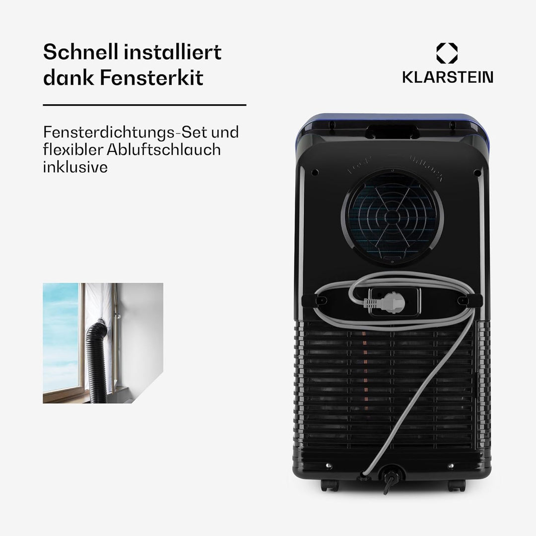 Klarstein Mobile Klimaanlage mit Abluftschlauch, 4-in-1 Klimagerät mit Ventilator, Luftentfeuchter &