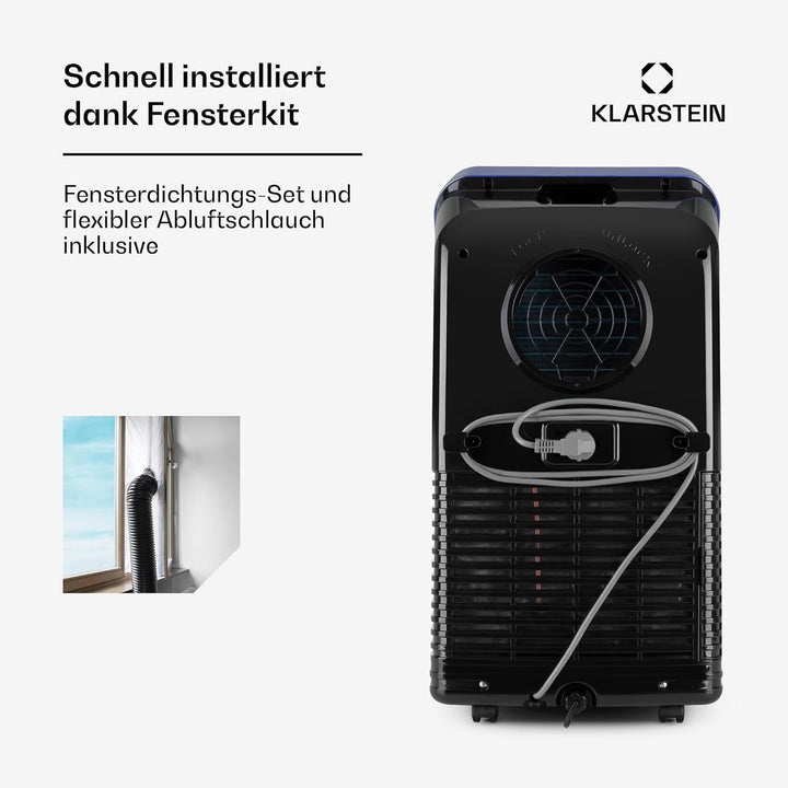Klarstein Mobile Klimaanlage mit Abluftschlauch, 4-in-1 Klimagerät mit Ventilator, Luftentfeuchter &