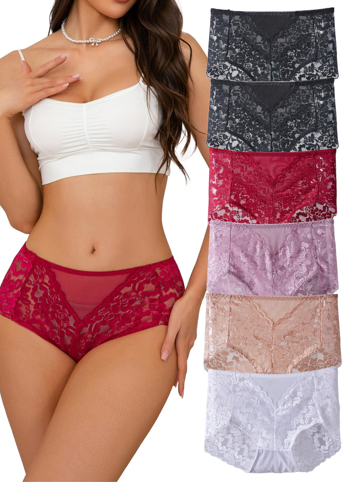 HiaLegion Unterhosen Damen Spitze Damen Slips Mehrpack Schlüpfer Damen Slips Unterhosen Damen Taille