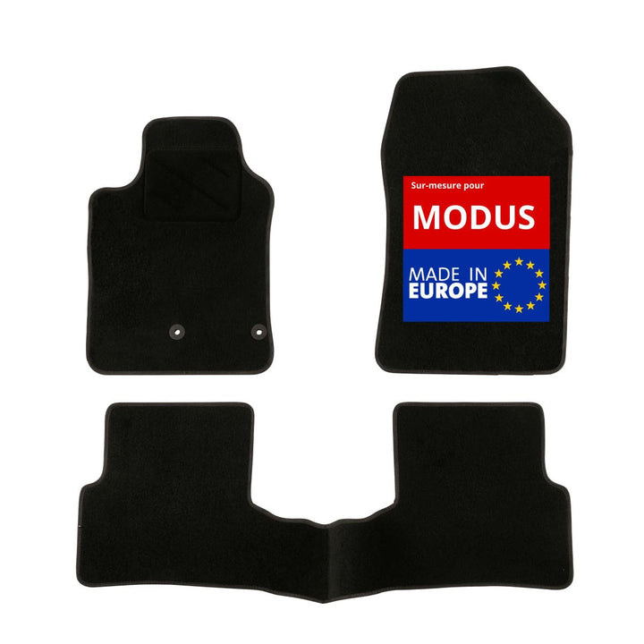 DBS Autofussmatte - nach Mass - 3-teilig - Anti Rutsch - schwarzer Nadelfilz 900g/m² - Velours Ferti