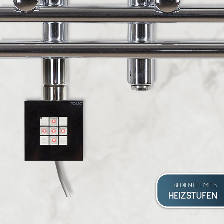 anapont elektrischer Badheizkörper - chrom gebogen - Timer-Funktion - Handtuchheizkörper - Badheizun