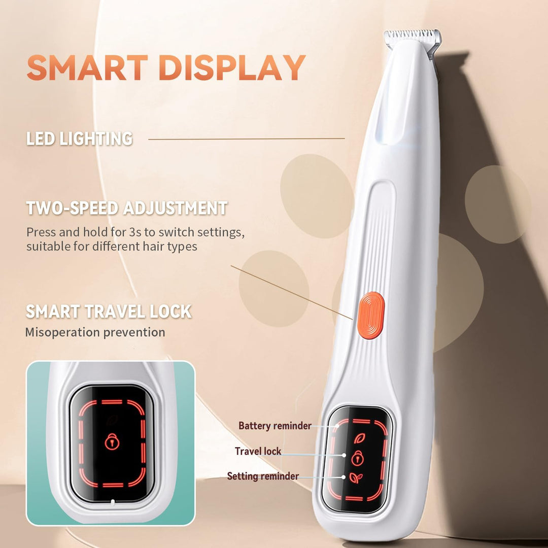2026 New Pet Präzisionstrimmer, Hundepfotentrimmer mit LED-Licht, geräuscharm, IP68 wasserdicht, Dua