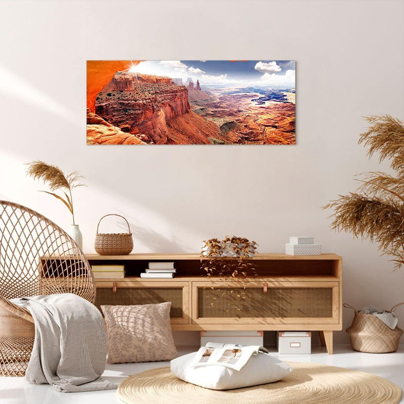 ARTTOR Wandbilder Dekoration Wohnzimmer Amerika arizona schlucht geologie Bilder auf Leinwand 120x50