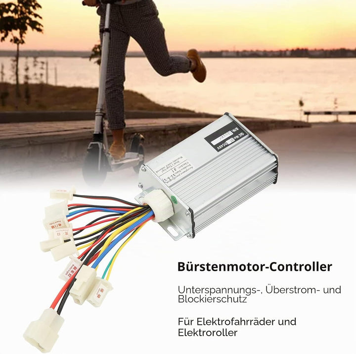 Alomejor Elektroroller 48V 1000W Controller mit Kabelbaum, Bürstenmotor-Steuerbox für EBike
