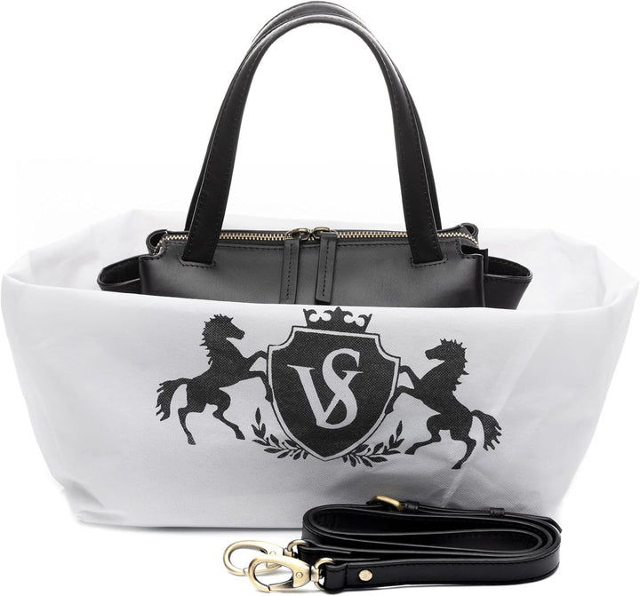 SID & VAIN Handtasche mit Schultergurt ATLANTA aus Premium Leder I Henkeltasche klein für Damen I Um