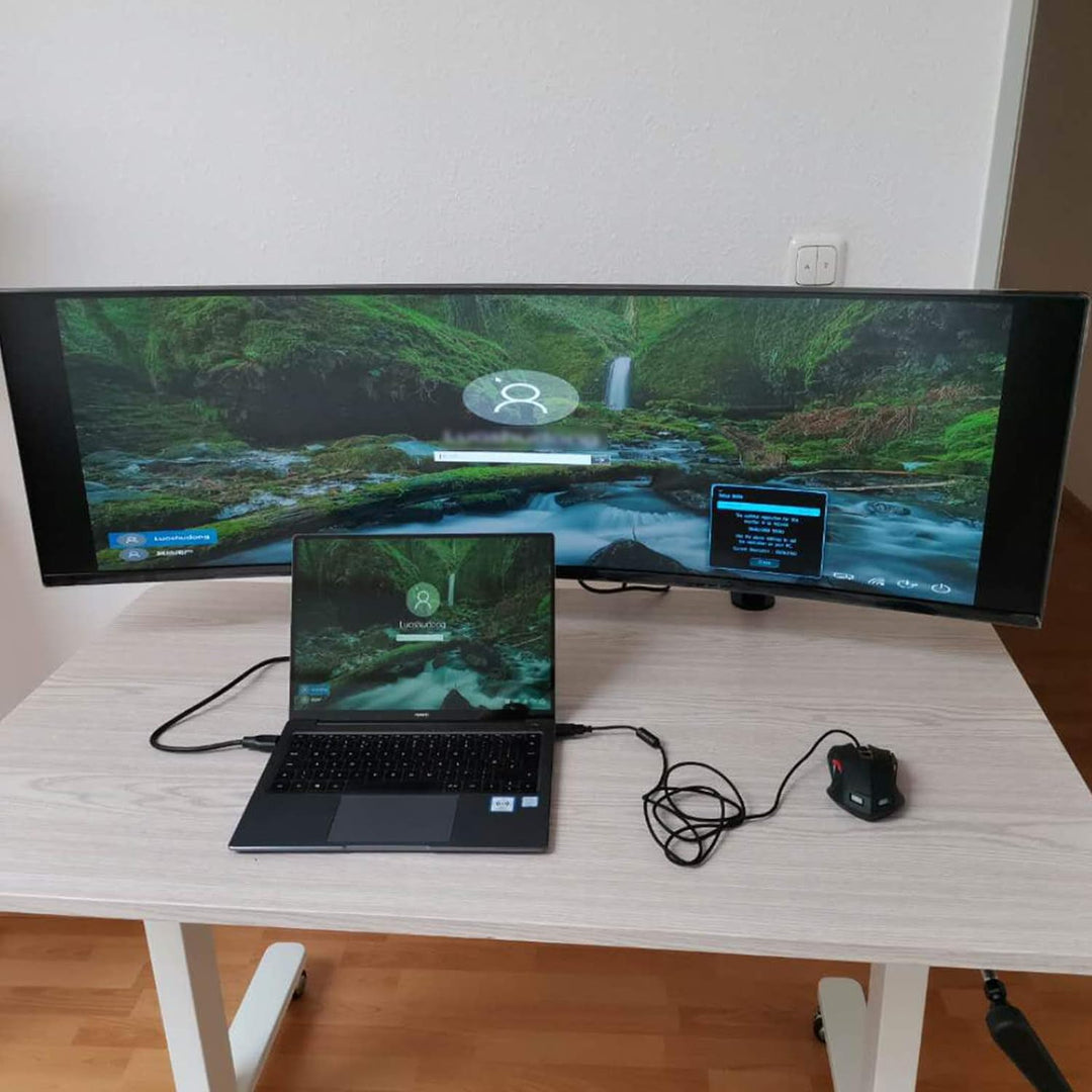 HFTEK Monitorarm - Halterung Halter Tischhalterung für Bildschirme von 15 bis 49 Zoll mit Tischklemm