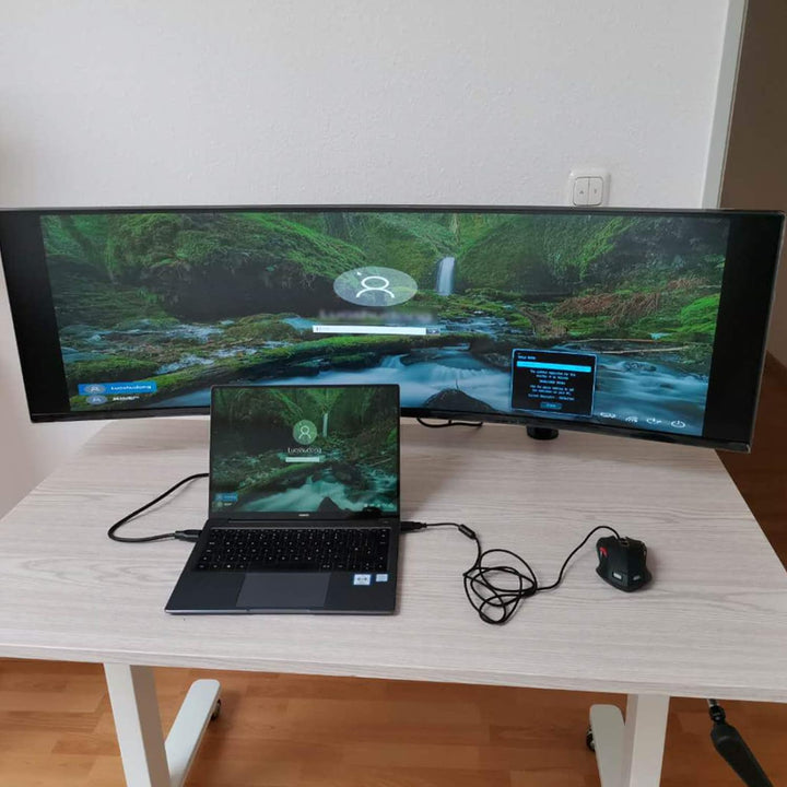 HFTEK Monitorarm - Halterung Halter Tischhalterung für Bildschirme von 15 bis 49 Zoll mit Tischklemm