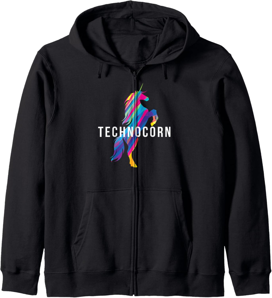 Technocorn I Electronic Raver Musik DJ Festival Einhorn Kapuzenjacke