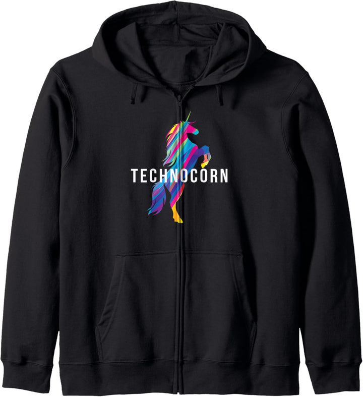 Technocorn I Electronic Raver Musik DJ Festival Einhorn Kapuzenjacke