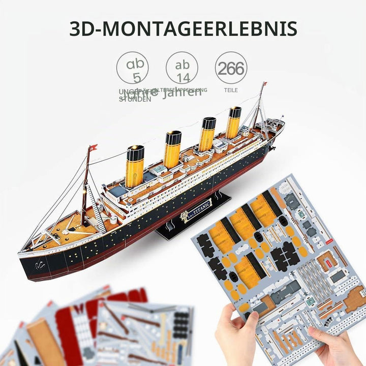 CubicFun Titanic 3D-Puzzle, LED, 88 cm, Modell Titanic, Spielzeug für Erwachsene und Jugendliche, 26