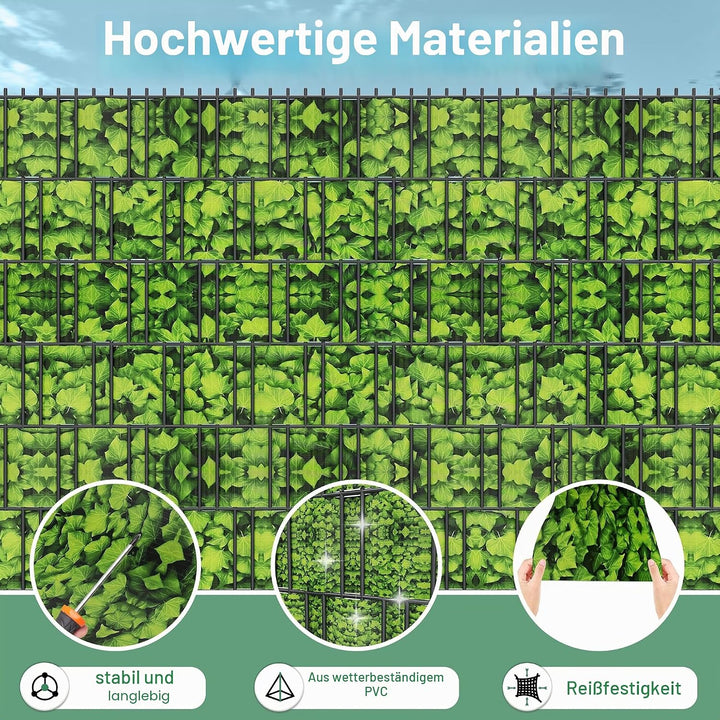 UISEBRT PVC Sichtschutzstreifen für Doppelstabmatten,35 m x 19 cm Doppelstabmattenzaun,Blickdichte Z