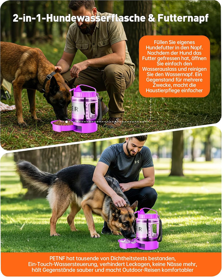 lesotc 2200 ml Trinkflasche für Hunde, Tragbare XXL extra grosse Hundetrinkflasche für unterwegs – C